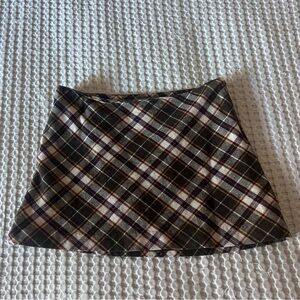 H&M brown plaid mini skirt